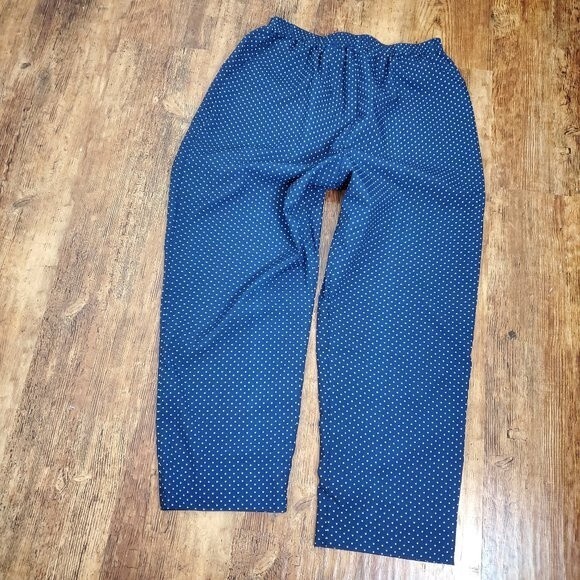 Vintage 80s Carriage Court Navy Polkadot Pants - Picture 5 of 8